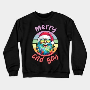 Gay Santa Claus LGBTQ Christmas Merry and Gay Crewneck Sweatshirt